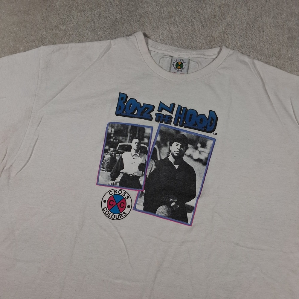 Cross Colours T-Shirt Mens XL White Boyz N The Hood Graphic 90s Streetwear Tee
